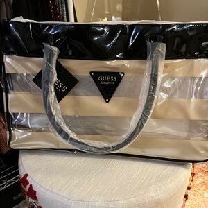 GUESS Black and Cream Women's Bag